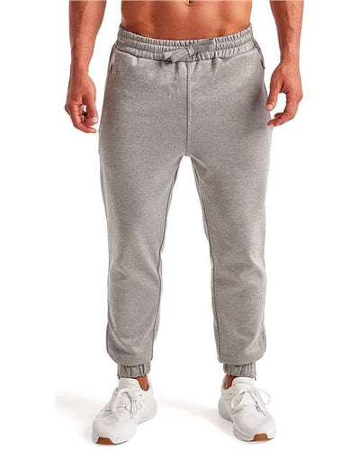 TriDri TD449 Men's Spun Dyed Joggers - Grey Melange - model front