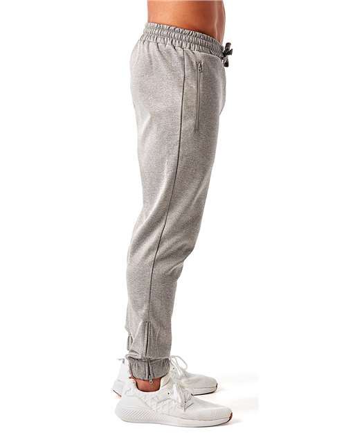 TriDri TD449 Men's Spun Dyed Joggers - Grey Melange - model side