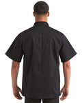 Artisan Collection by Reprime RP664 Unisex Ten Studded Front Short Sleeve Chef Coat - Black - model back