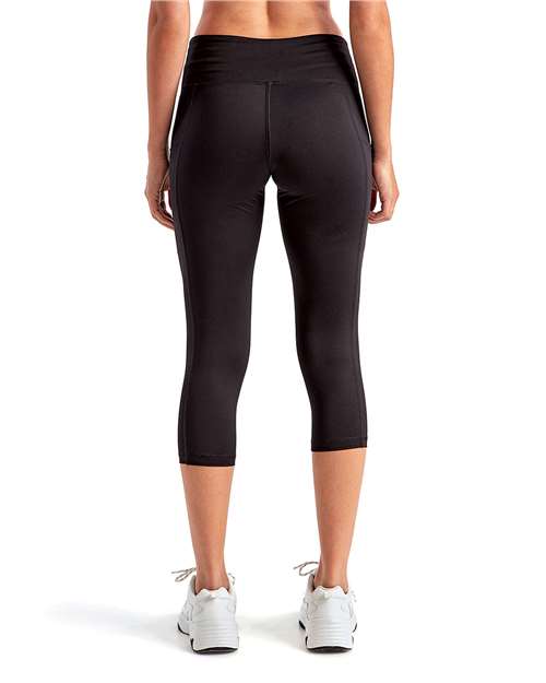 TriDri TD533 Women's Performance Calf-Length Leggings - Black - model back