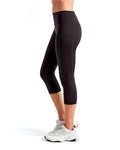 TriDri TD533 Women's Performance Calf-Length Leggings - Black - model side