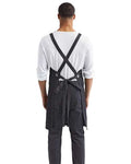 Artisan Collection by Reprime RP129 Cross Back Barista Bib Apron - Black Denim - model back