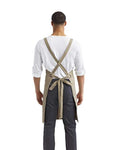 Artisan Collection by Reprime RP129 Cross Back Barista Bib Apron - Khaki - model back