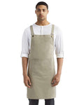 Artisan Collection by Reprime RP129 Cross Back Barista Bib Apron - Khaki - model front