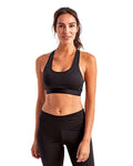 TriDri TD920 Women's Medium Impact Sports Bra - Black - model front