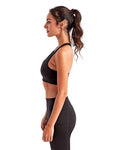 TriDri TD920 Women's Medium Impact Sports Bra - Black - model side