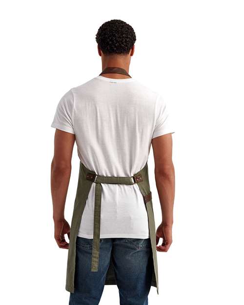 Artisan Collection by Reprime RP144 Annex Oxford Bib Apron - Moss - model back