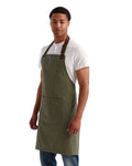 Artisan Collection by Reprime RP144 Annex Oxford Bib Apron - Moss - model side
