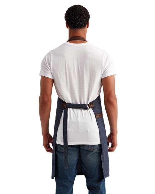 Artisan Collection by Reprime RP144 Annex Oxford Bib Apron - Navy - model back