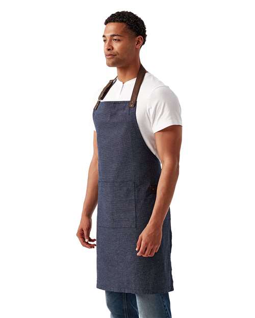 Artisan Collection by Reprime RP144 Annex Oxford Bib Apron - Navy - model side