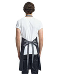 Artisan Collection by Reprime RP127 Domain Contrast Denim Bib Apron - Black Denim - model back