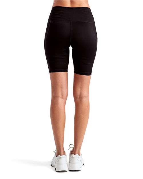 TriDri TD046 Women's Performance Compression Shorts - Black - model back