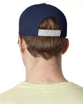 Adams Headwear RF102 Reflector Safety Cap - Navy - model back