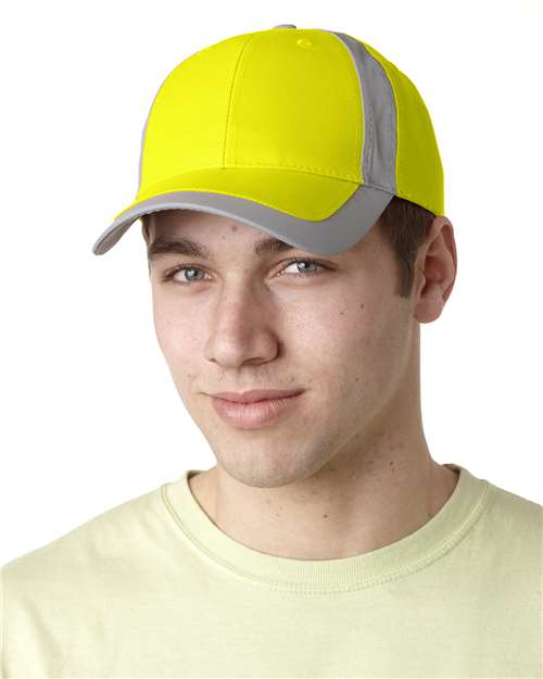 Adams Headwear RF102 Reflector Safety Cap - Yellow - model front