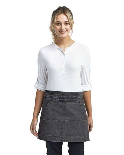 Artisan Collection by Reprime RP125 Jeans Stitch Denim Waist Apron - Black Denim - model front