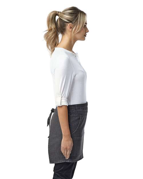 Artisan Collection by Reprime RP125 Jeans Stitch Denim Waist Apron - Black Denim - model side