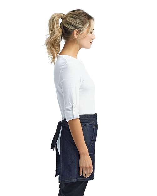 Artisan Collection by Reprime RP125 Jeans Stitch Denim Waist Apron - Indigo Denim - model side