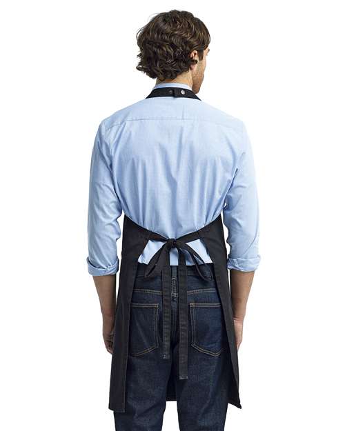 Artisan Collection by Reprime RP132 Chino Bib Apron - Black - model back