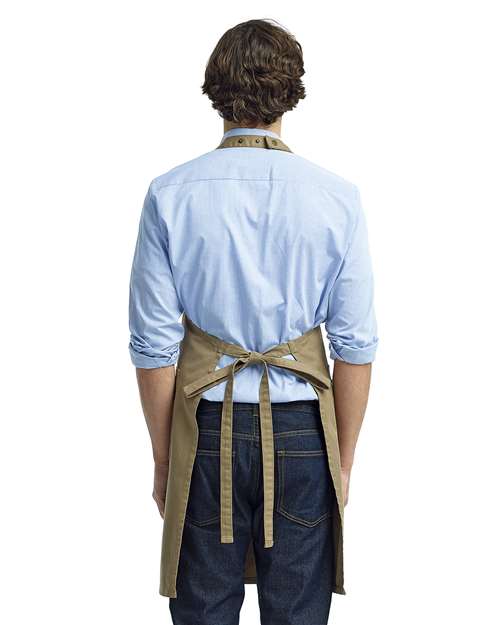 Artisan Collection by Reprime RP132 Chino Bib Apron - Khaki - model back