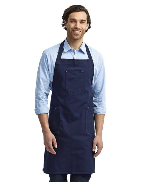 Artisan Collection by Reprime RP132 Chino Bib Apron - Navy - model front