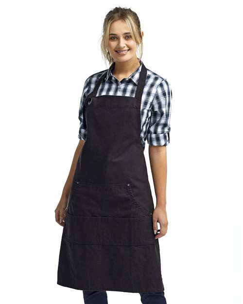 Artisan Collection by Reprime RP137 Calibre Heavy Cotton Canvas Pocket Apron - Black - model front
