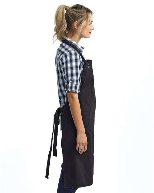 Artisan Collection by Reprime RP137 Calibre Heavy Cotton Canvas Pocket Apron - Black - model side