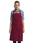 Artisan Collection by Reprime RP137 Calibre Heavy Cotton Canvas Pocket Apron - Burgundy - model front