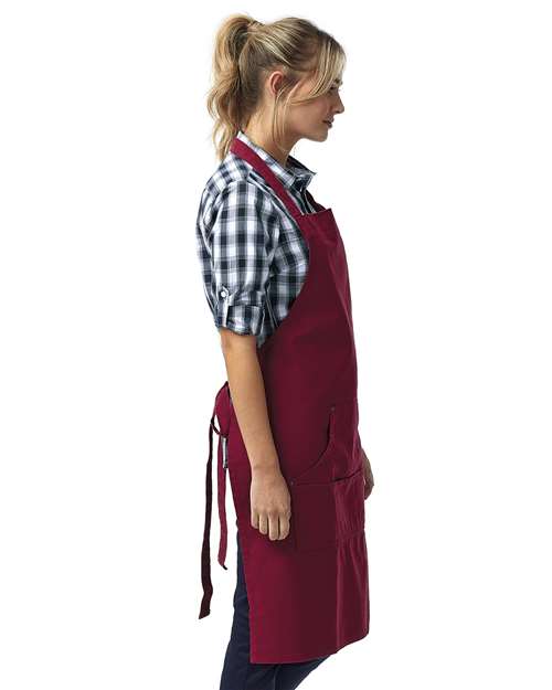 Artisan Collection by Reprime RP137 Calibre Heavy Cotton Canvas Pocket Apron - Burgundy - model side