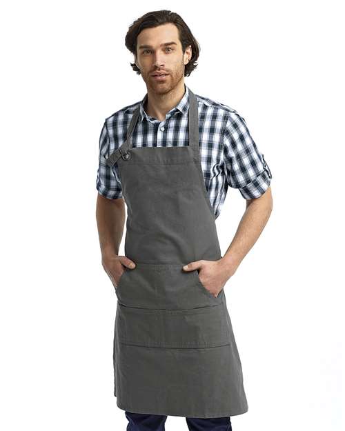 Artisan Collection by Reprime RP137 Calibre Heavy Cotton Canvas Pocket Apron - Dark Grey - model front