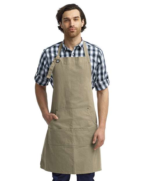 Artisan Collection by Reprime RP137 Calibre Heavy Cotton Canvas Pocket Apron - Khaki - model front