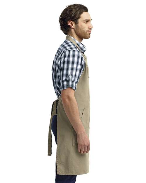 Artisan Collection by Reprime RP137 Calibre Heavy Cotton Canvas Pocket Apron - Khaki - model side