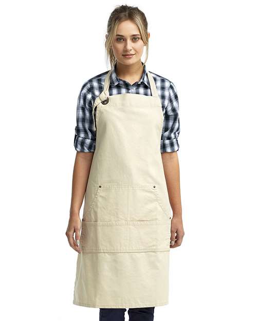 Artisan Collection by Reprime RP137 Calibre Heavy Cotton Canvas Pocket Apron - Natural - model front