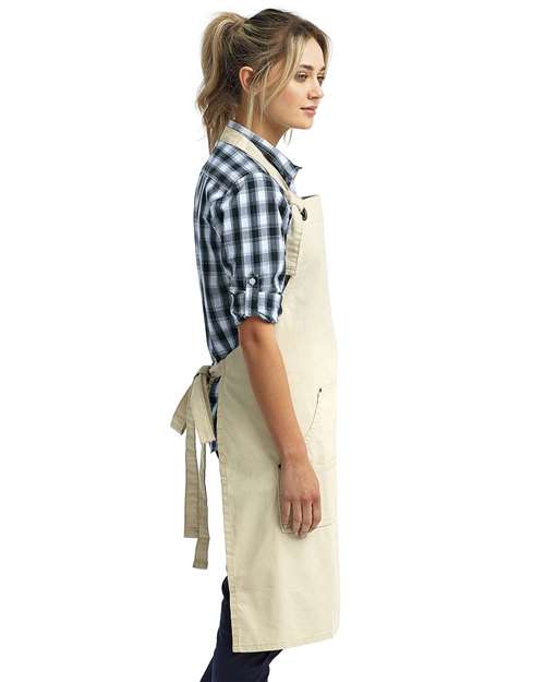 Artisan Collection by Reprime RP137 Calibre Heavy Cotton Canvas Pocket Apron - Natural - model side