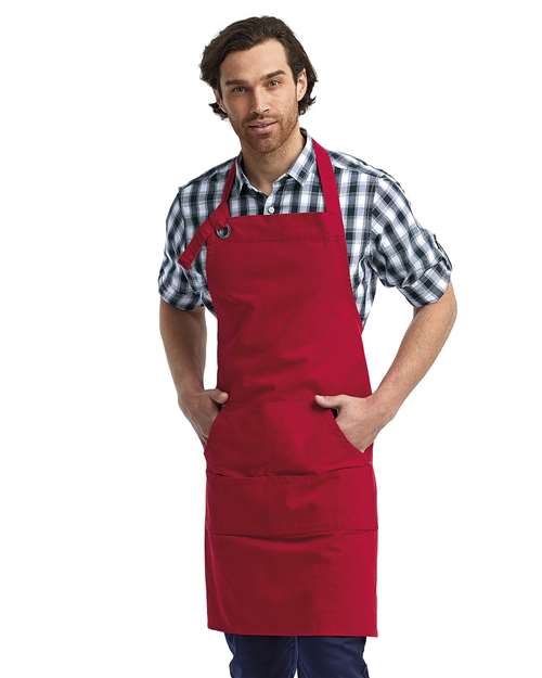 Artisan Collection by Reprime RP137 Calibre Heavy Cotton Canvas Pocket Apron - Red - model front