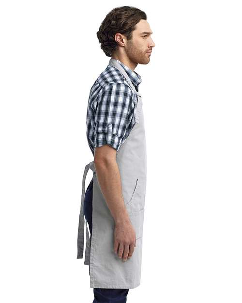 Artisan Collection by Reprime RP137 Calibre Heavy Cotton Canvas Pocket Apron - Silver - model side