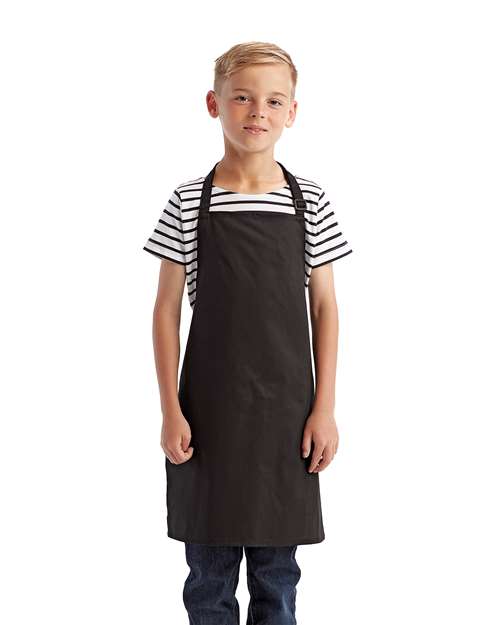 Artisan Collection by Reprime RP149 Youth Recycled Apron - Black - model front