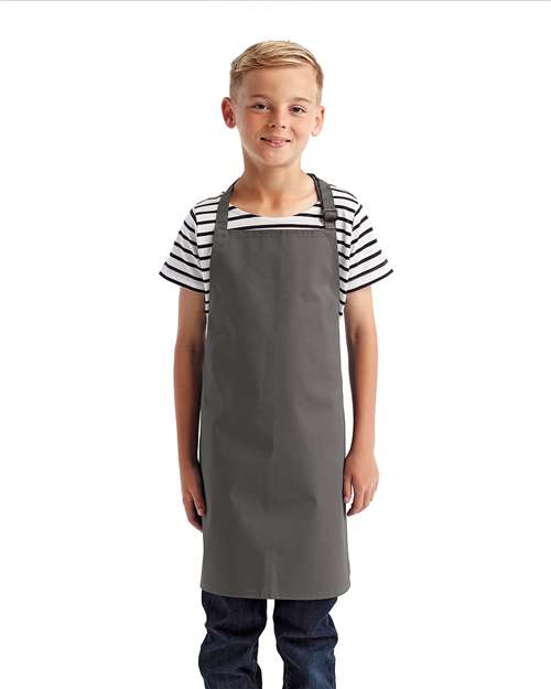 Artisan Collection by Reprime RP149 Youth Recycled Apron - Dark Grey - model front