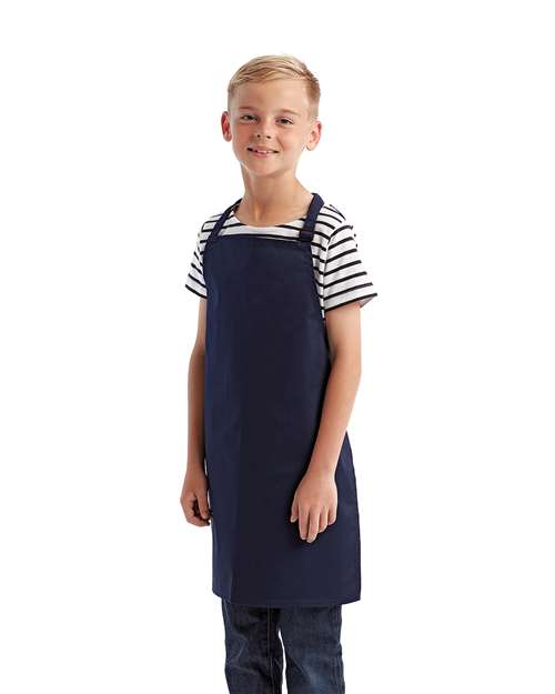 Artisan Collection by Reprime RP149 Youth Recycled Apron - Navy - model side