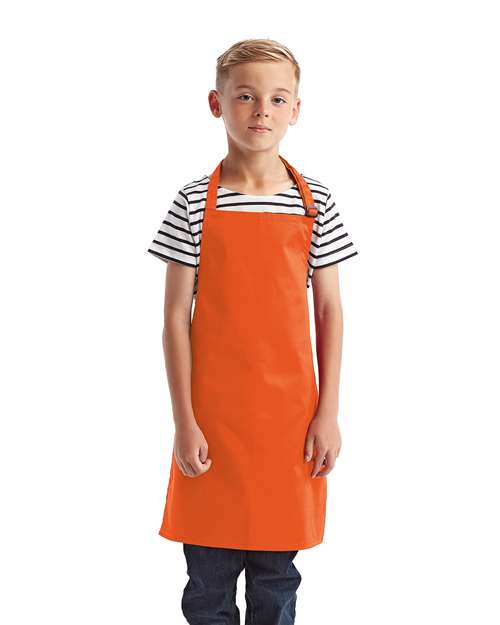Artisan Collection by Reprime RP149 Youth Recycled Apron - Orange - model front