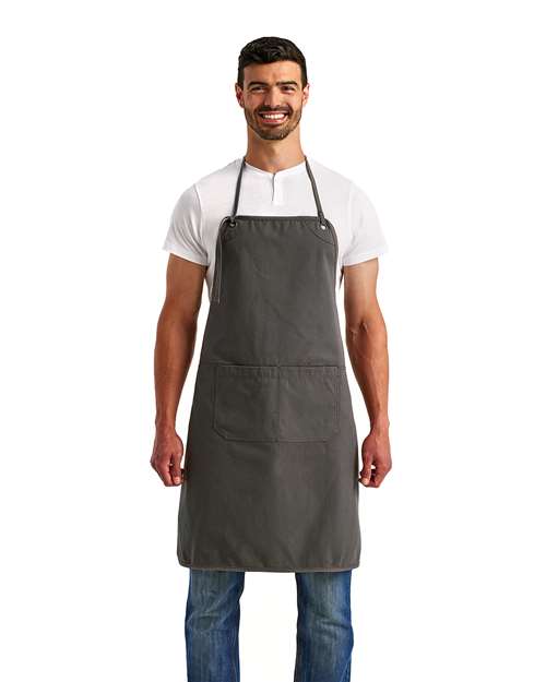 Artisan Collection by Reprime RP181 Artisan's Choice Double Pocket Canvas Apron - Dark Grey - model front