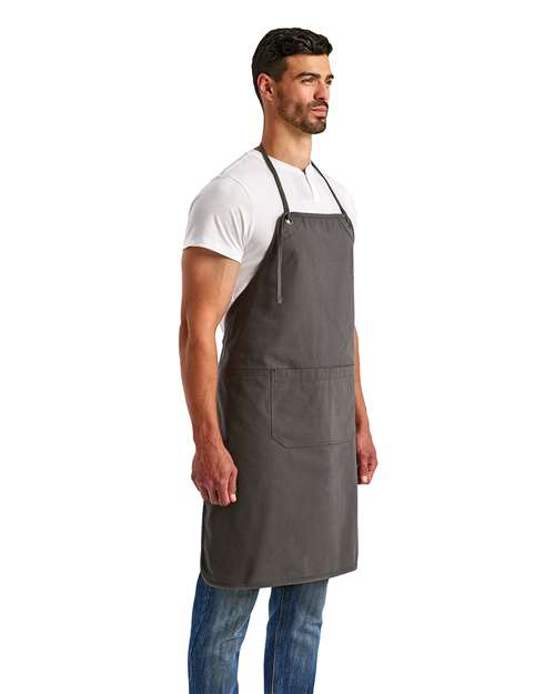 Artisan Collection by Reprime RP181 Artisan's Choice Double Pocket Canvas Apron - Dark Grey - model side