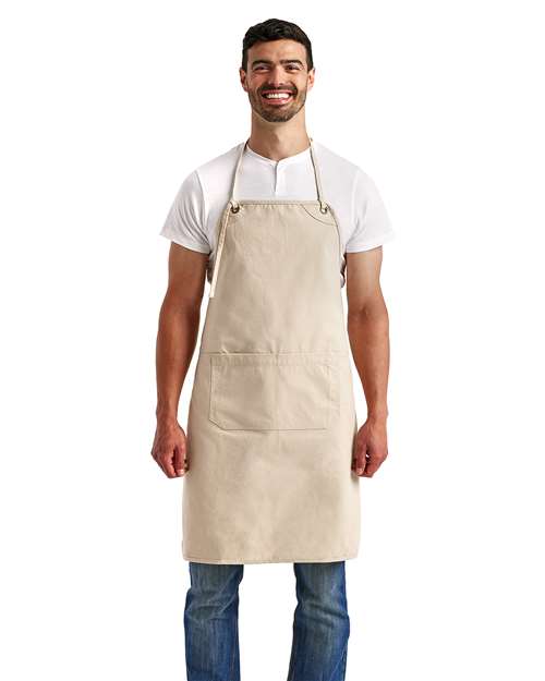 Artisan Collection by Reprime RP181 Artisan's Choice Double Pocket Canvas Apron - Natural - model front