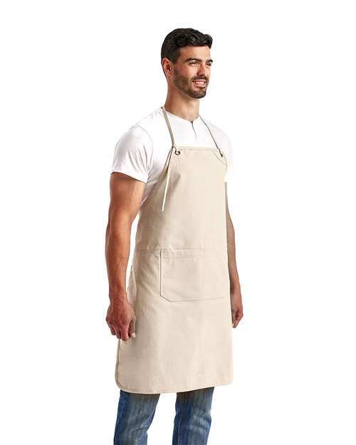 Artisan Collection by Reprime RP181 Artisan's Choice Double Pocket Canvas Apron - Natural - model side