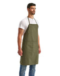 Artisan Collection by Reprime RP181 Artisan's Choice Double Pocket Canvas Apron - Olive - model side