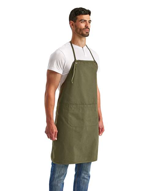Artisan Collection by Reprime RP181 Artisan's Choice Double Pocket Canvas Apron - Olive - model side