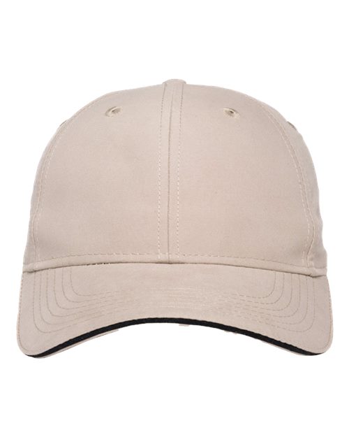 Adams Headwear PE102 Performer Cap - Khaki/ Black - front