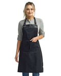 Artisan Collection by Reprime RP123 Espresso Bib Apron - Black/ Black - model front
