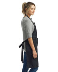 Artisan Collection by Reprime RP123 Espresso Bib Apron - Black/ Black - model side