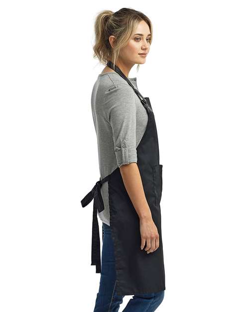 Artisan Collection by Reprime RP123 Espresso Bib Apron - Black/ Black - model side