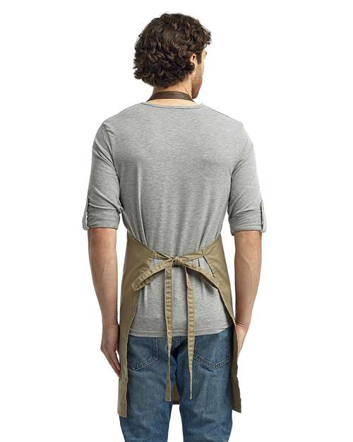 Artisan Collection by Reprime RP123 Espresso Bib Apron - Khaki/ Brown - model back